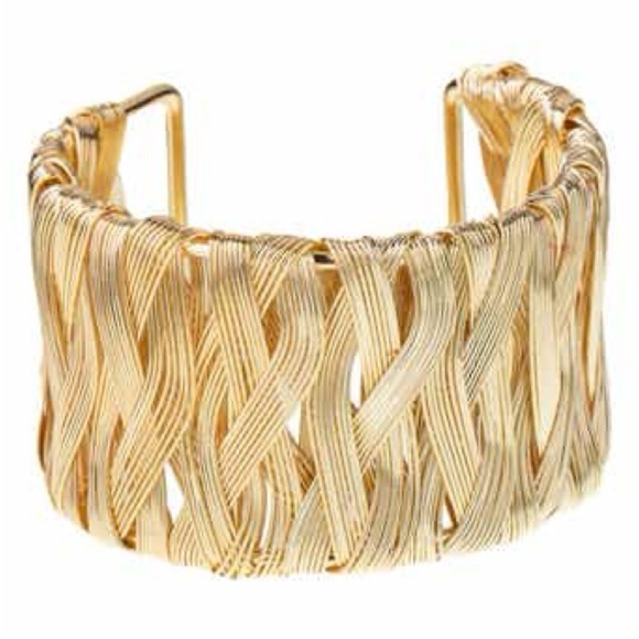 NEW NOir Gold Weave Cuff Bracelet ~ BEAUTIFUL 😍 Noir - Picture 1 of 5